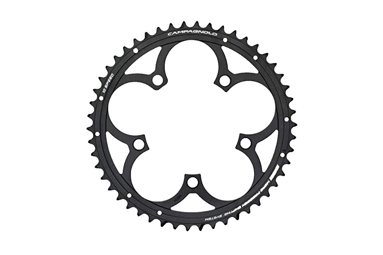 Cadenantes y piñones de bicicleta negros Campagnolo