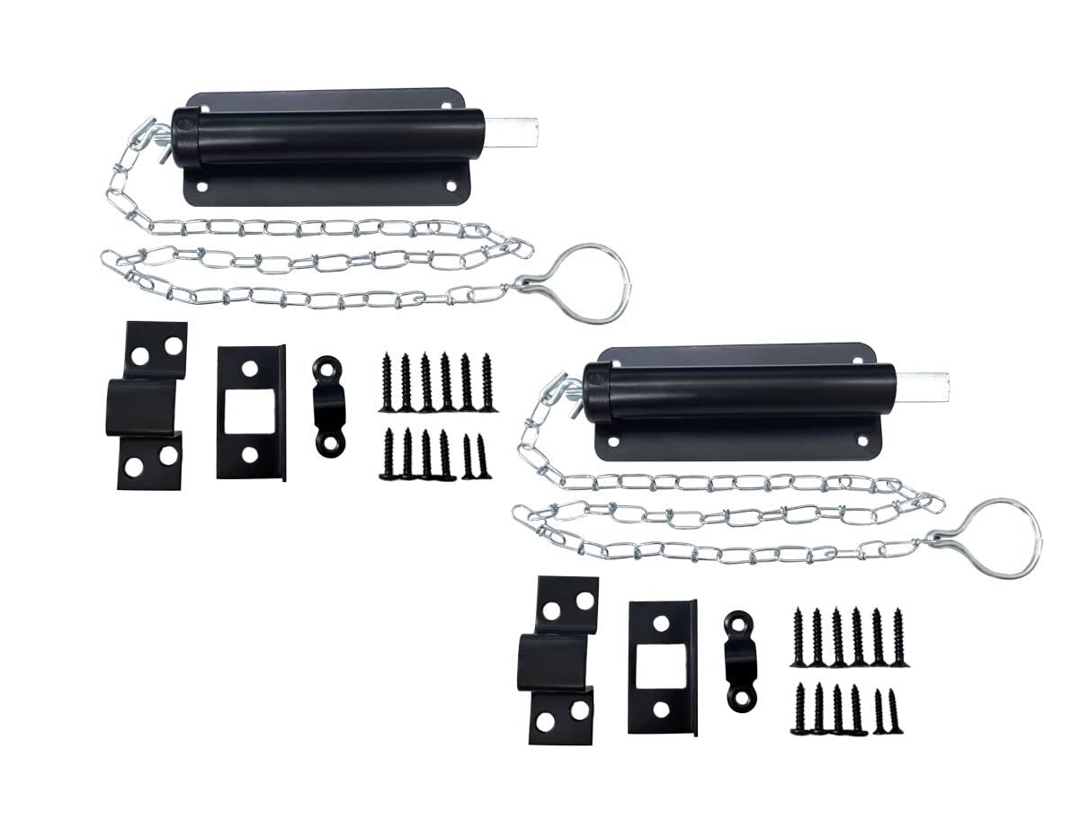 6-Inch Matte Black Chain Bolt 2 Pack – Taiwan Made  