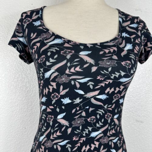 Amour Vert Abito Midi Donna XS Navy Floreale Maglia Biologica Sostenibile - Foto 4 di 12