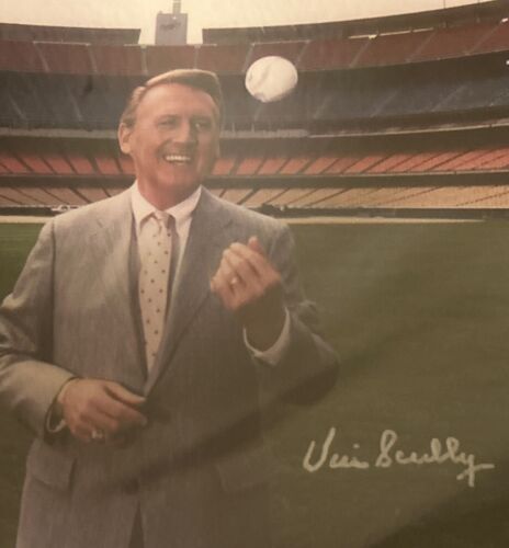 VIN SCULLY SIGNED PHOTO DODGERS SLAB IN-CASED WITH AUTHENTICITY LETTER PSA/DNA - Picture 10 of 14