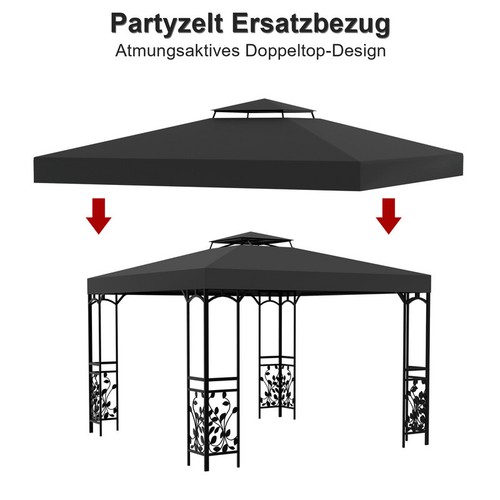 Ersatzdach Partyzelt Pavillonplane Ersatz-Plane Walmdachpavillon Pavillon 3x3m - Bild 7 von 13