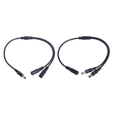 2 Way Power Splitter Cable 5.5x2.1mm Connectors for Camera and LED Lighting