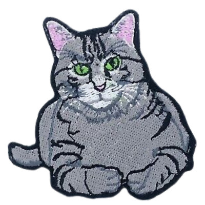Toby Katze Patch bestickt Abzeichen Stickerei Applikation Bügelbild Kleidung Tier
