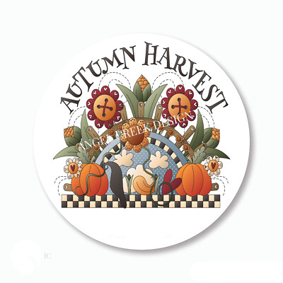 Autumn Harvest Favors Stickers Primitive Country Happy Fall Envelope Seals