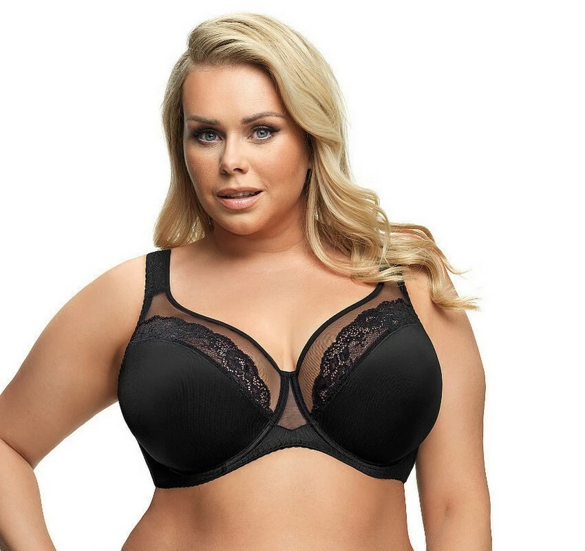 Women mesh lace plus size bra 30 32 34 36 38 40 42 44 46 48 D- M Luisse  Gorsenia