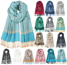 Paisley  Elegant Two Tone Vintage Pashmina Scarf Wrap Shawl for Men and Womens