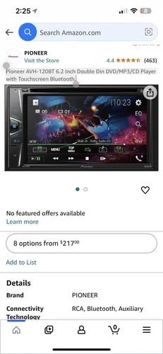 Pioneer AVH-120BT 2 DIN 6.2" Video In-Dash Units without GPS