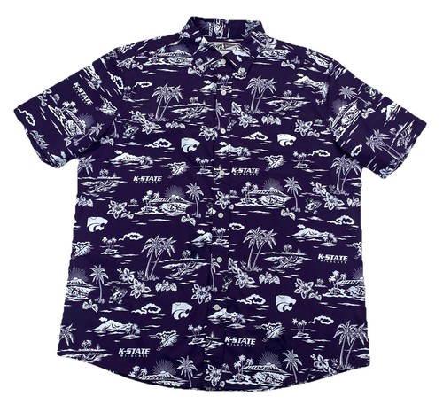Reyn Spooner Men’s Large Kansas State Wildcats K-State Hawaiian Shirt Purple
