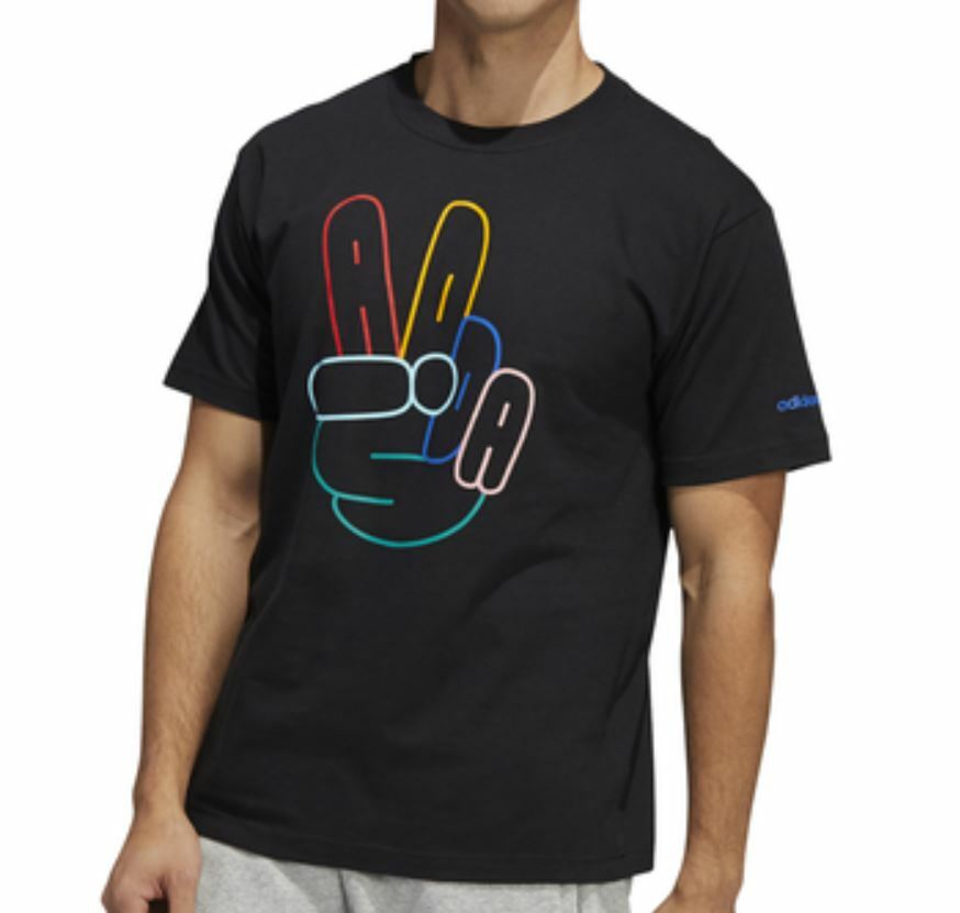 NEW MENS ADIDAS ORIGINALS PEACE SIGN TREFOIL TEE SHIRT ~SIZE LARGE