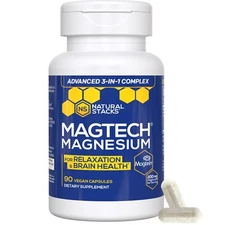 	Natural Stacks MagTech Magnesium Supplement - Triple Blended 100% Chelated	