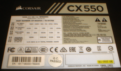 Corsair CX Series CX550 80 Plus Bronze 550W ATX Power Supply w/ Box (Low Miles) - Afbeelding 2 van 20