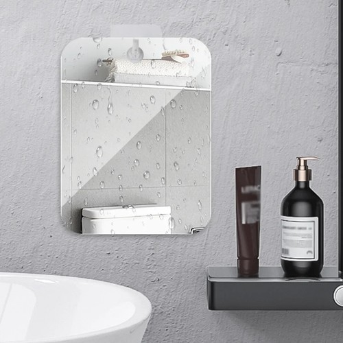 Anti Fog Shower Mirror Shower Shave Mirror Acrylic Fogless Bathroom Washroom - Picture 2 of 12