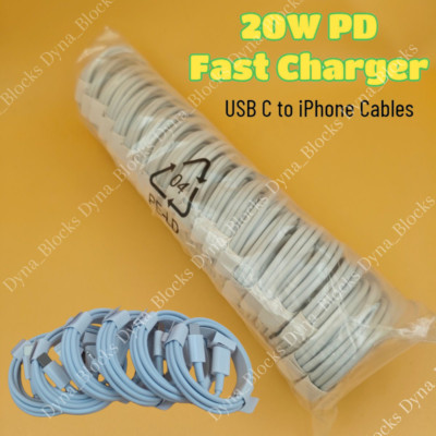 100x Fast Charger Cable Type USB C PD Cord Lot For iPhone 14 13 12 11 Pro Max XR