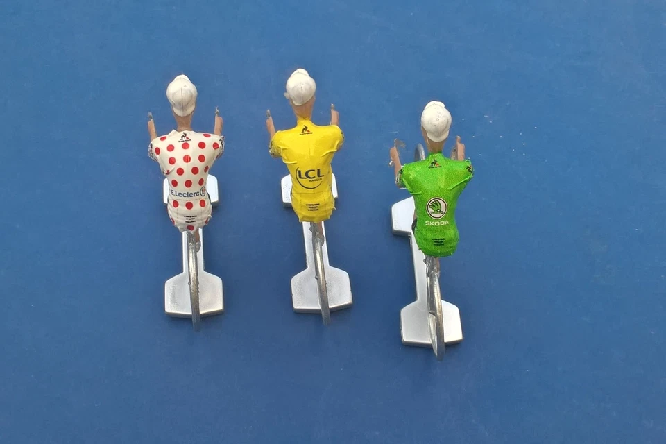 3 cyclistes miniatures Tour de France - Maillot Jaune, vert et à pois - Photo 1/1