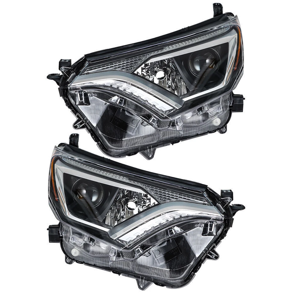 Headlights Halogen Type For 2016 2017 2018 Toyota Rav4 Left+Right Side Headlamps - Image 2 of 4