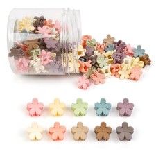100Pcs Colorful Mini Flower Hair Clips, 1 Count Pack of 100 , flower