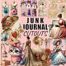 EPHEMERA BOOK for junk journals to cut outs: 280 Vintage Elements and Victorian