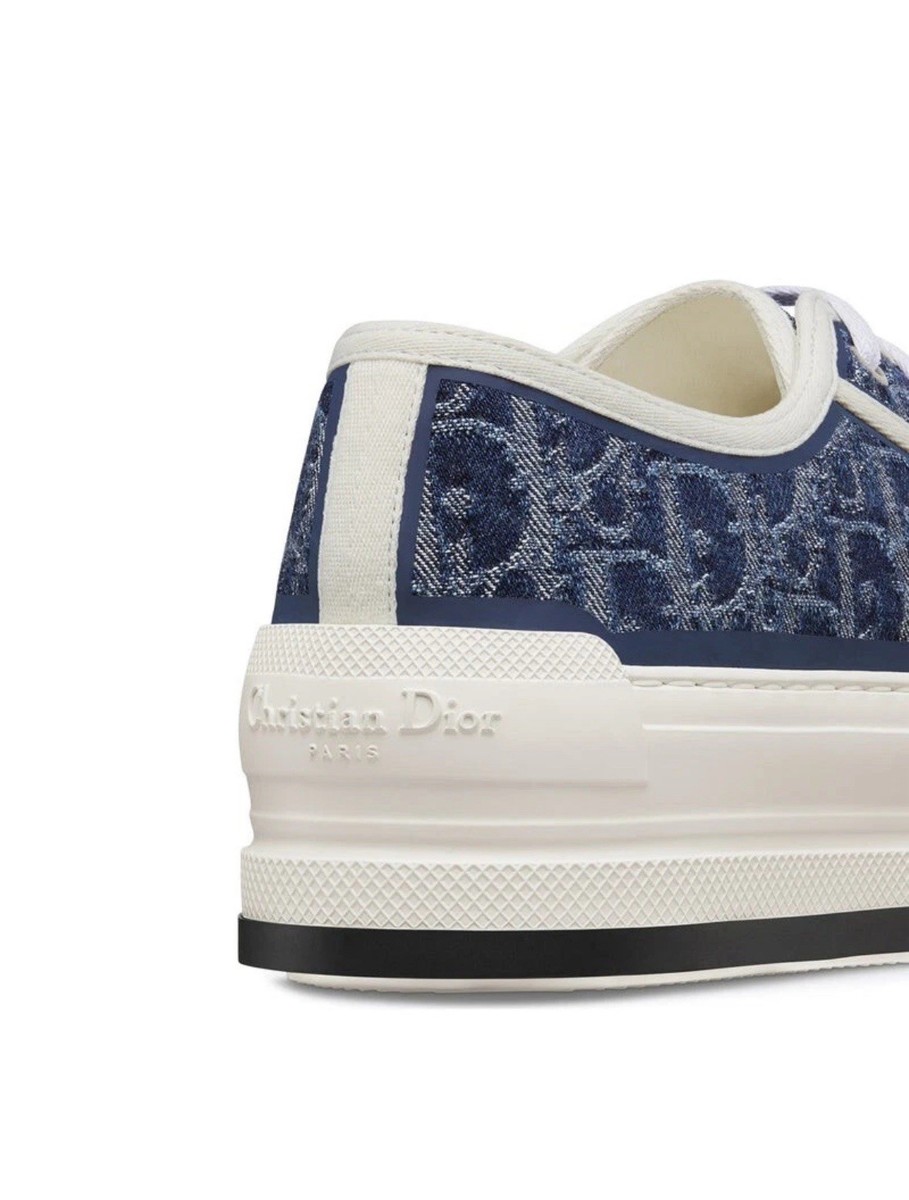 DIOR Walk'n'Dior Blue Oblique Denim Platform Sneakers New size 9.5