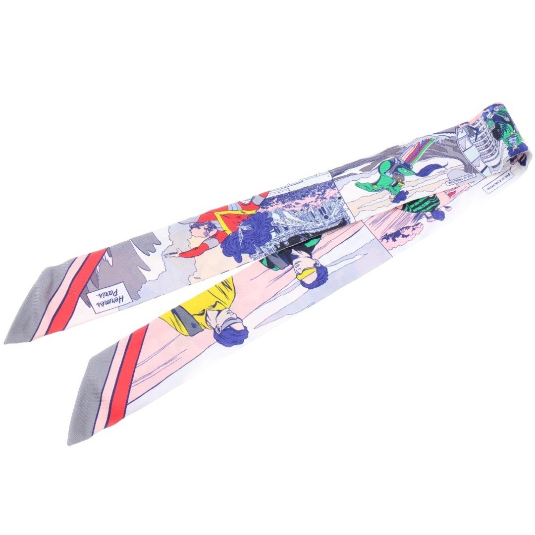 Hermes Multicolor Silk Scarf with American Comic Design  