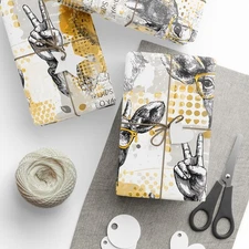 Merry Mod- Elegant Gift Wrapping Paper, Modern Wrapping Sheets for Birthdays