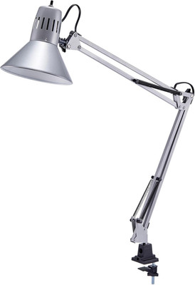Office VLF100-SLV Swing Arm Desk Lamp with Clamp Mount, 36'' Reach with Multi-Joi