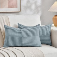 Set of 2 Lumbar Decorative Throw Pillow 24" x 14" Pack of 2 Light Blue