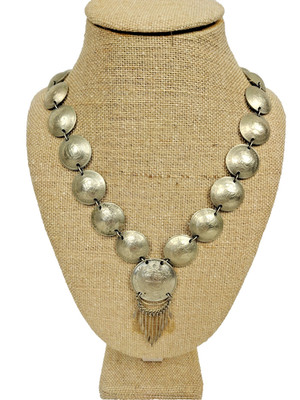 Vintage Peruvian Coin Necklace Banco Central De Reserva Folk Jewelry BOHO Native