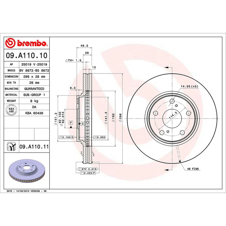 Kit de pastillas de freno rotores de freno delanteros OE Brembo Prime para Lexus ES300 2002 2003 Foto 3 de 4