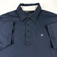 Travis Mathew Golf Performance Polo Mens M Blue Active Pima Cotton Stretch Shirt