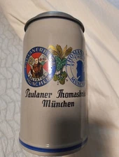 Vintage Beer Stein Paulaner Thomasbrau Munchen .5 Liter Germany Zinn Giesser