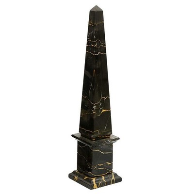 Obelisco Classico aus Nero Portoro Marmor Skulptur Tisch, H 30CM