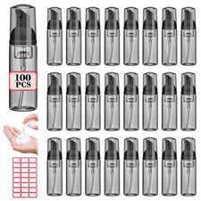 100 Pcs 2 oz Plastic Foam Pump Bottle Refillable 60ml Travel Mousse Foaming S...
