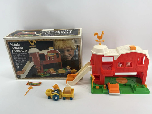 Playset Tomy Fiddle Around Farmyard Barn Vintage Parts Repair Lot Playskool 1981