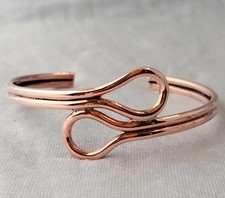Pure Copper Bangle Bracelet Women Healing Cuff Jewelry Dainty Openable