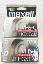 2 New Maxell HGX-GOLD TC-30 premium high grade camcorder video tapes
