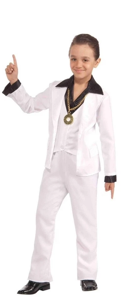 Disfraz de fiebre discoteca rubíes años 70 para niño, niño grande Foto 2 de 2