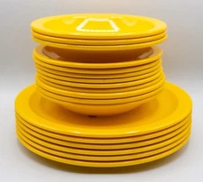 Vintage Dallas Ware Melamine Bowls And Plates - Yellow Set of 18 - USA Made