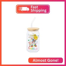 Silver Buffalo Rainbow Brite Stars Sparkle Featuring Twink Glass Jar Tumbler wit