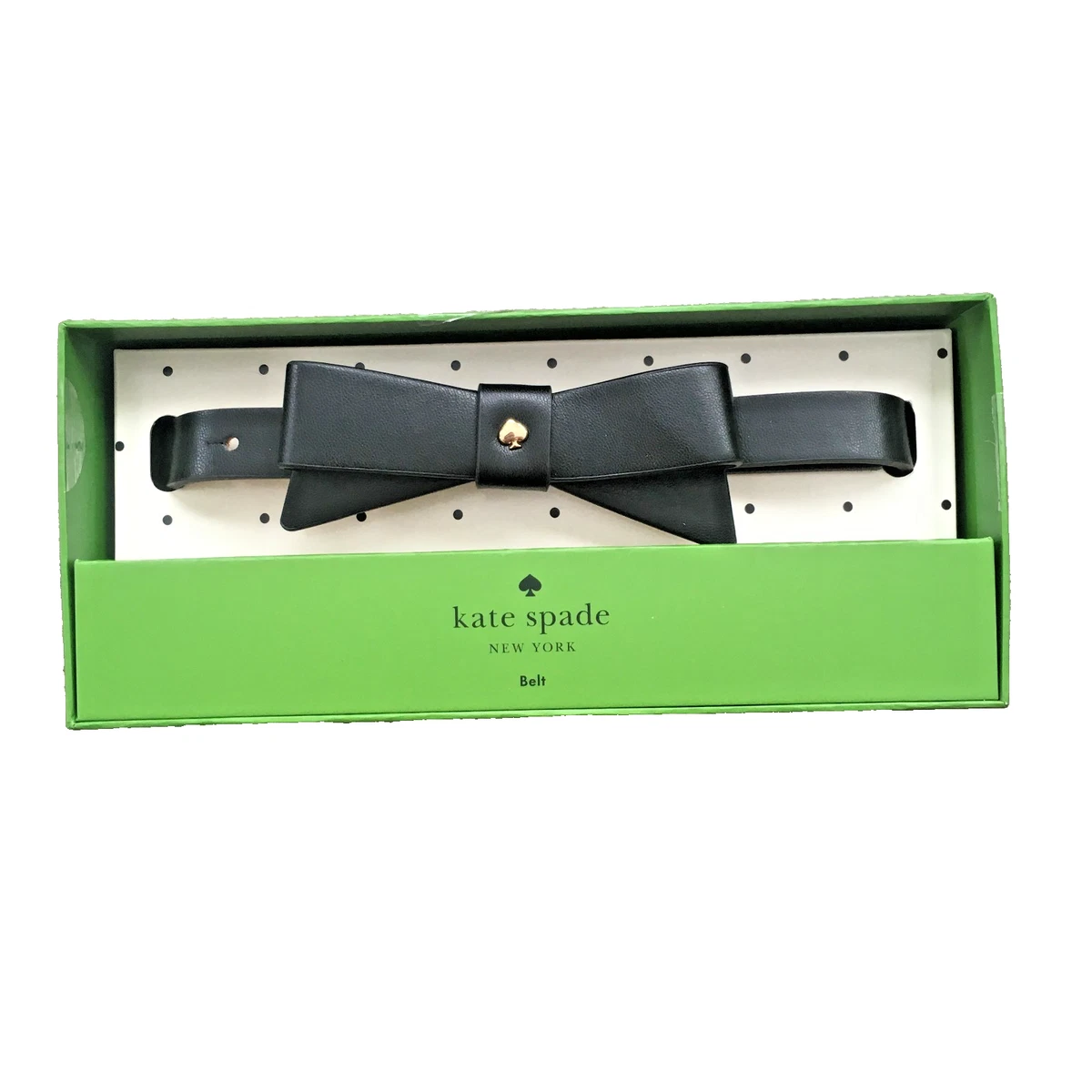Kate Spade New York Slim Bow Leather Belt w/Gold Accents Kate Spade New York Black Bow Leather Belt main image 3