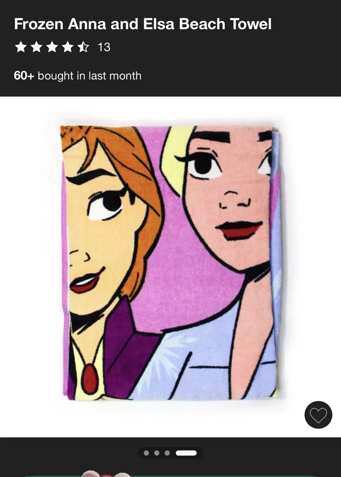 Новый с Ярлыками ~ Disney замороженный Анна и Эльза 28 «x 58» пляж полотенце хлопок бассейн AT60 - Изображение 2 из 3