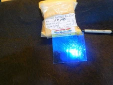 Dichroic Glass:CBS 96 COE Green/Magenta/Blue on Flat Thin Clear- 3"Sq