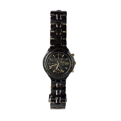 SEIKO Chronograph Watch 100mm Water Resistant Model 7T62-0CJ0