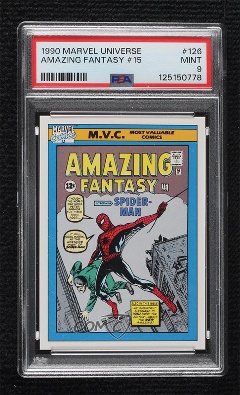 1990 Impel Marvel Universe MVC Spider-Man Amazing Fantasy #15 PSA 9 MINT 11ff