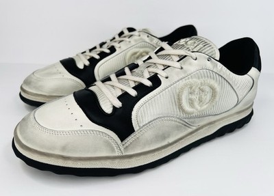 Gucci MAC80 Men's Distressed Leather GG Logo Sneakers UK 11.5 - US 12 - EU 45.5