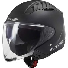 Casco JET LS2 Copter II Solid OF600 - NERO OPACO  - Doppia Visiera