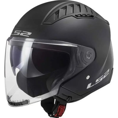 Helm JET LS2 Copter II Solid OF600 - SCHWARZ MATT - Doppelvisier