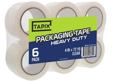 6 Pack Clear Wide Packing Label Protection Tape 4 Inch Wide 72 Yards Long