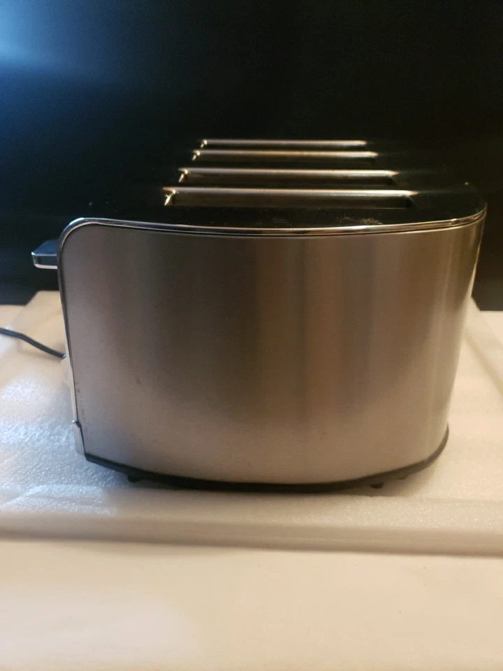 Krups 4 Slice Toaster KH734D50 Wide-Slot Breakfast  Silver Bread Bagels - Image 3 of 4