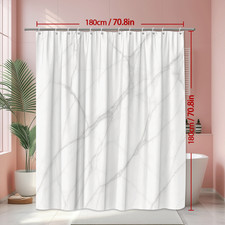Elegant White Marble Shower Curtain - Modern Bathroom Decor
