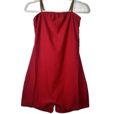 Theatricals Shorty Unitard Red and Gold Dance Costume Sleeveless adult Large NWT